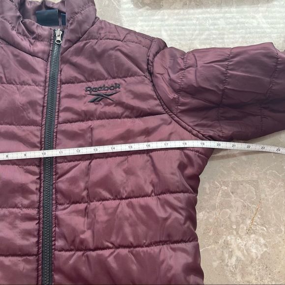 Reebok women’s burgandy quilted jacket 2 pockets size small - Picture 9 of 12